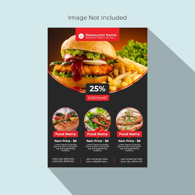 Creative professional restaurant food flyer template design mit farbenfrohem layout