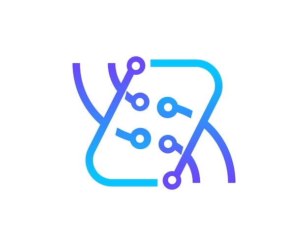 Vektor creative s connect und pixel tech logo-design-vorlage