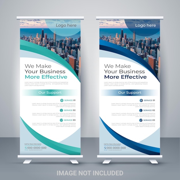 Creative Standee Roll-up-Display-Banner-Vektor-Template-Design