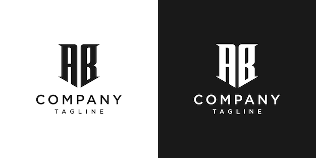 Creative vintage letter ab monogram logo design icon template weißer und schwarzer hintergrund