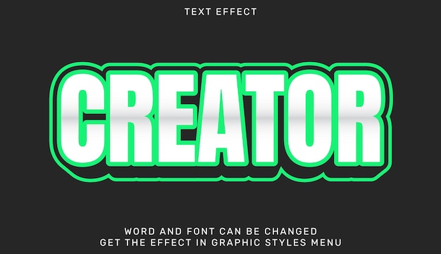Creator-Texteffektvorlage im 3D-Design