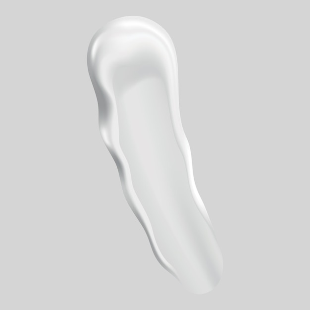 Creme-Abstrich von kosmetischer weißer Creme für die Haut isoliert auf dem Hintergrund Hautpflege- oder Feuchtigkeitscreme-Werbung Cremiges, glattes Abstrich-Kosmetikprodukt Lotionsmuster für die Gesichtspflege
