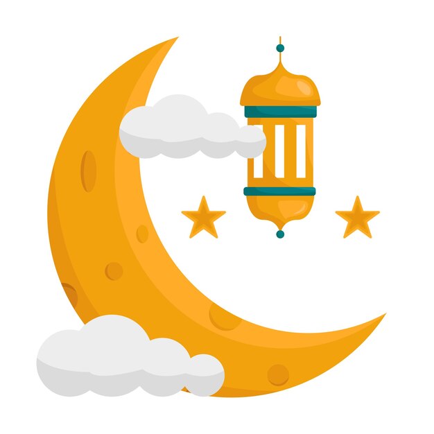 Crescent Monn mit Lampion-Illustration