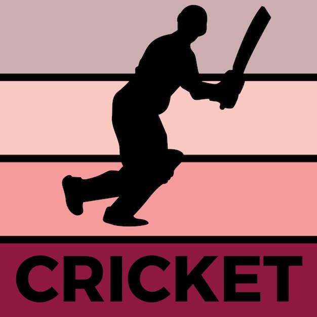 Cricket silhouette sportaktivität vektorgrafik