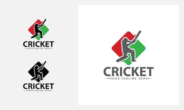 Cricket-Spieler-Logo-Design-Vorlage