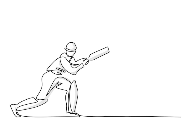 Cricket-Spieler minimalistische Vektor-Illustration Athlet, der sich mit Cricket-Spiel beschäftigt