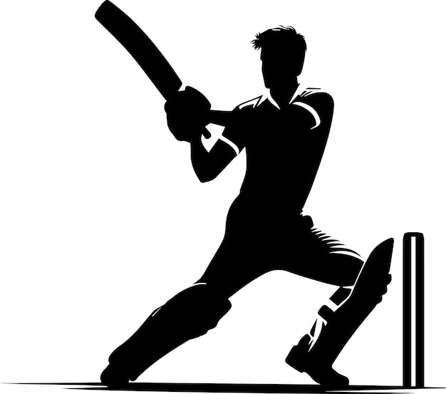 Cricket-Spieler-Vektor-Silhouette 14