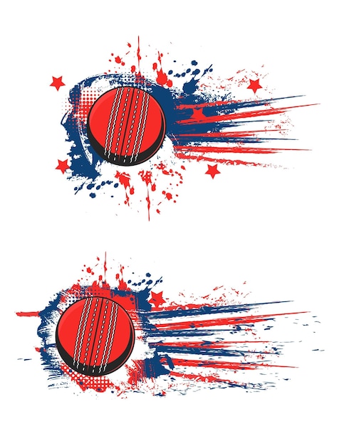 Cricket-sportball-halbton-splash-banner-flagge