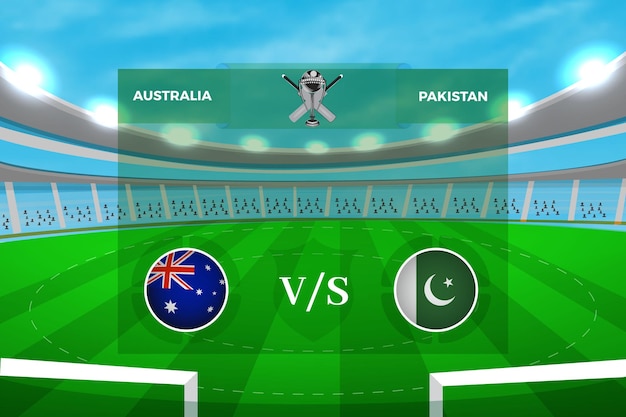 Cricket-Weltmeisterschaft 2023 der teilnehmenden Mannschaft Australien vs. Pakistan