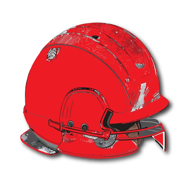 Vektor cricket-weltmeisterschaft roter helm illustrationsdesign