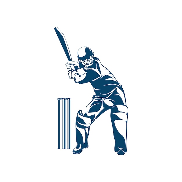 Cricketspieler-Logo-Vorlagendesign