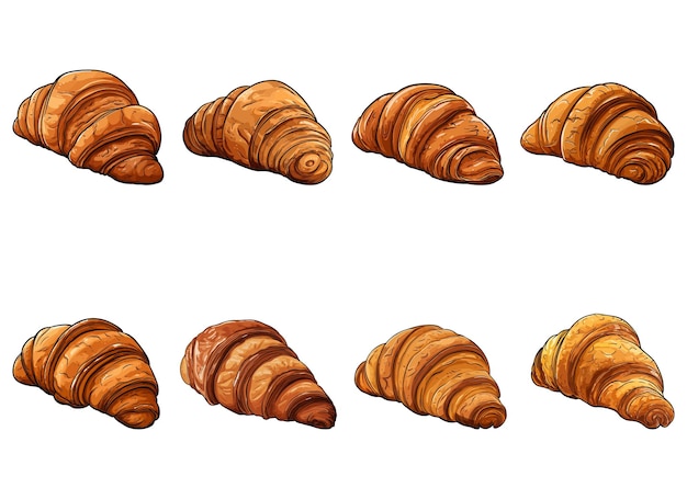 Vektor croissant-vektorillustration isoliert auf weißem hintergrund