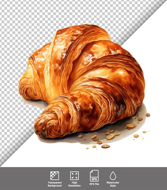 Vektor croissant-vektorillustration. realistisches bild isoliert auf transparentem hintergrund