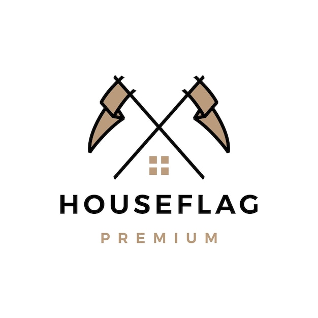 Cross flag house home logo vektor icon illustration