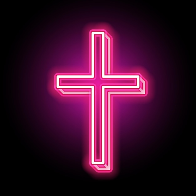 Cross neon design christliche leuchtreklame