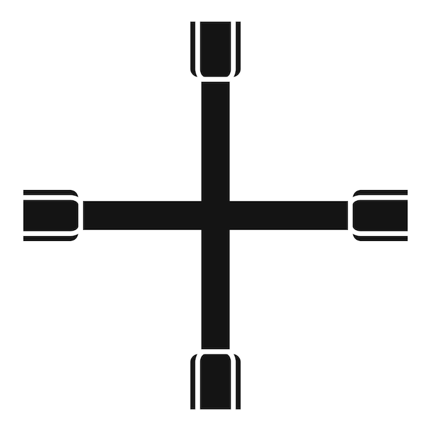 Cross-Reifenschlüssel-Symbol Einfache Illustration des Cross-Reifenschlüssel-Vektorsymbols für Webdesign isoliert auf weißem Hintergrund