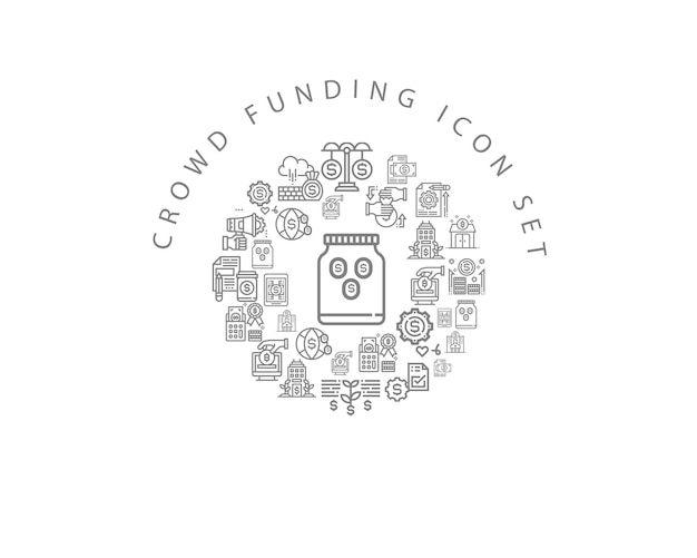 Crowd-funding-icon-set-design