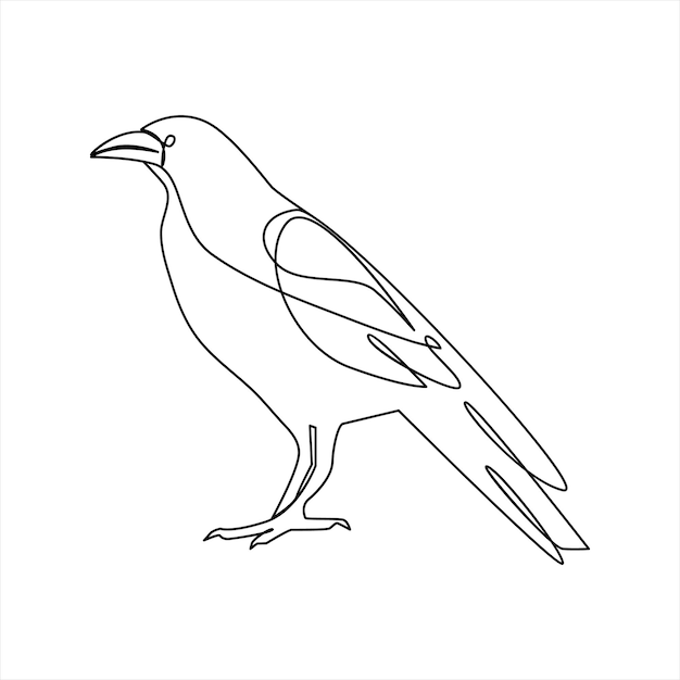 Vektor crowd-vogel kontinuierliche einzelzeilenkunst umrisse zeichnung des minimalismus vektorillustration und minimal