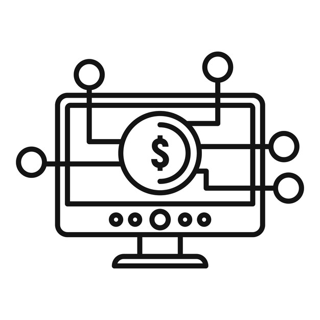 Crowdfunding-Computersymbol Umriss des Crowdfunding-Computervektorsymbols für Webdesign isoliert auf weißem Hintergrund