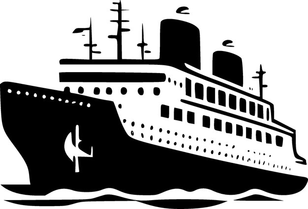 Vektor cruise ship minimalist und flat logo vektor-illustration