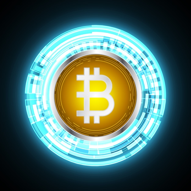 Vektor cryptocurrency bitcoin technologiekreis