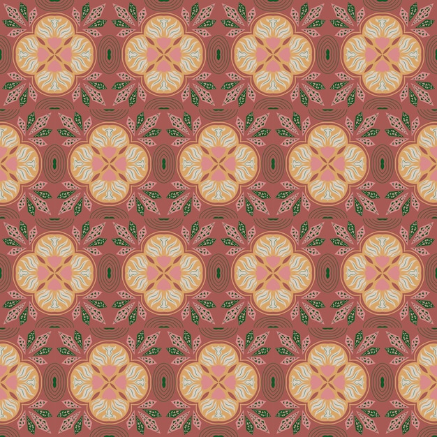 Crystal Floral Seamless Pattern Hintergrund Natur Pflanze Aborigines Damask Art