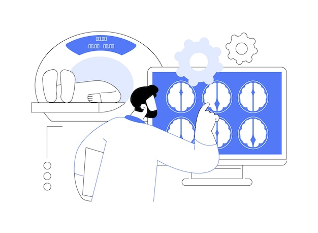 Ct-scan-ergebnisse abstrakte konzeptvektorillustration