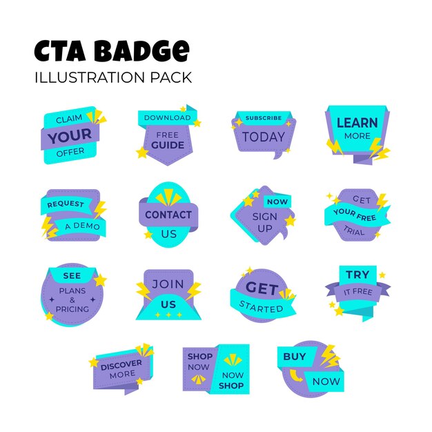 CTA-Abzeichen-Illustrationspaket