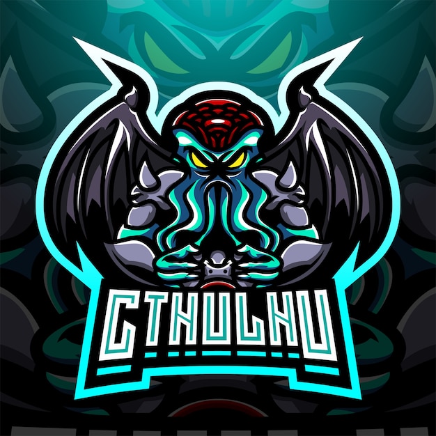 Vektor cthulhu esport maskottchen logo design