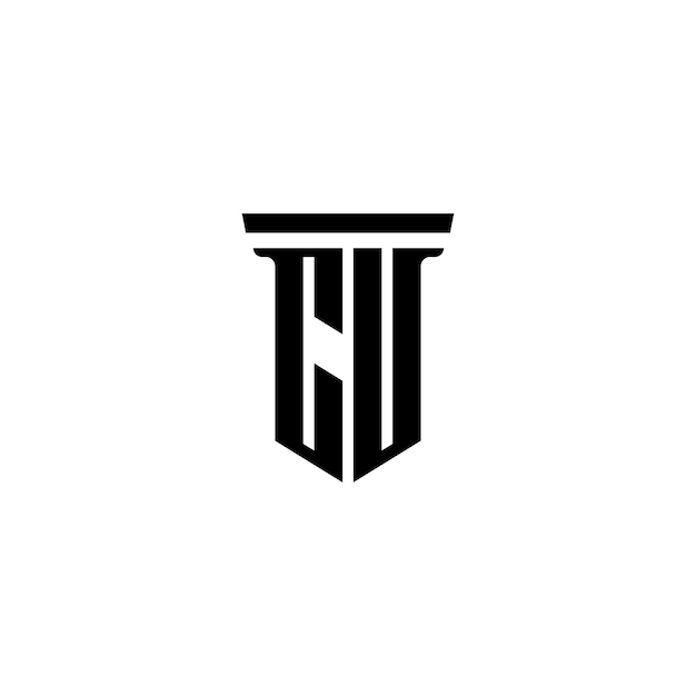 CU-Monogramm-Logo-Design, Buchstabe, Text, Name, Symbol, monochromes Logo, Alphabet-Zeichen, einfaches Logo