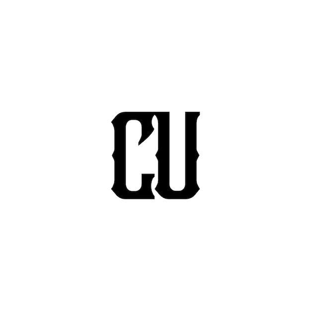 CU-Monogramm-Logo-Design, Buchstabe, Text, Name, Symbol, monochromes Logo, Alphabet-Zeichen, einfaches Logo
