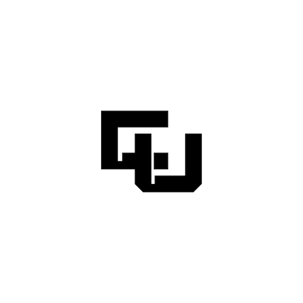 CU-Monogramm-Logo-Design, Buchstabe, Text, Name, Symbol, monochromes Logo, Alphabet-Zeichen, einfaches Logo