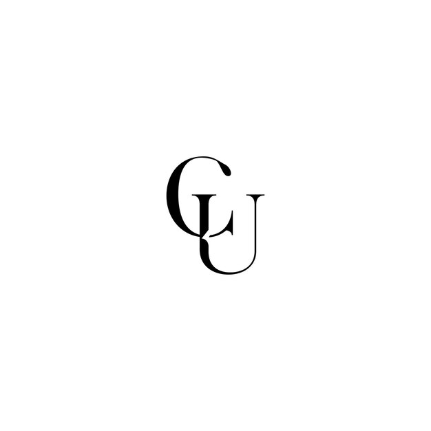 CU-Monogramm-Logo-Design, Buchstabe, Text, Name, Symbol, monochromes Logo, Alphabet-Zeichen, einfaches Logo