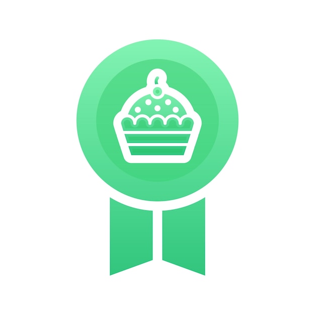 Cupcake-medaille logo farbverlauf design vorlage symbolelement