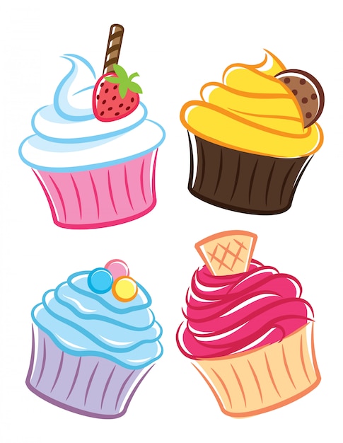 Cupcake-symbol im doodle-stil