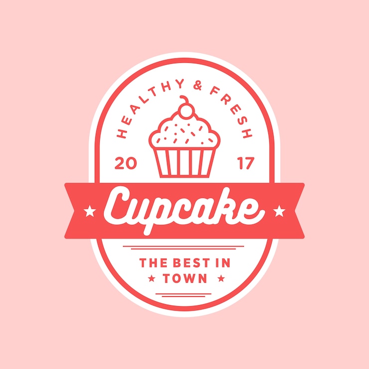 Vektor cupcake-vektor-vintage-design-logo