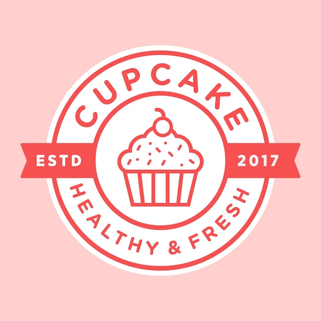 Cupcake-vektor-vintage-design-logo