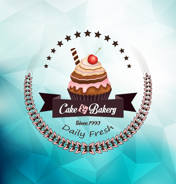 Vektor cupcake vintage label