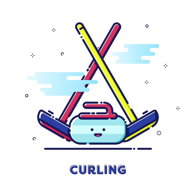 Curling sport illustration