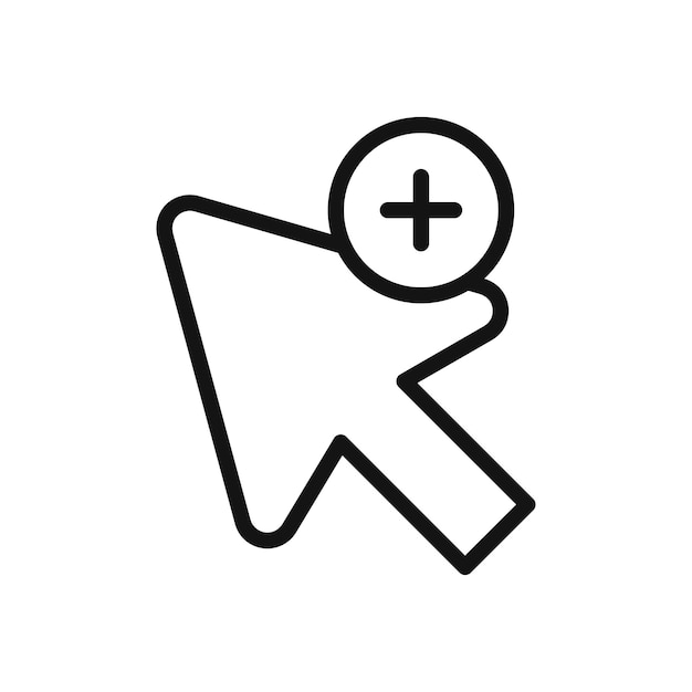 Cursor plus Symbol isoliert auf weißem Hintergrund