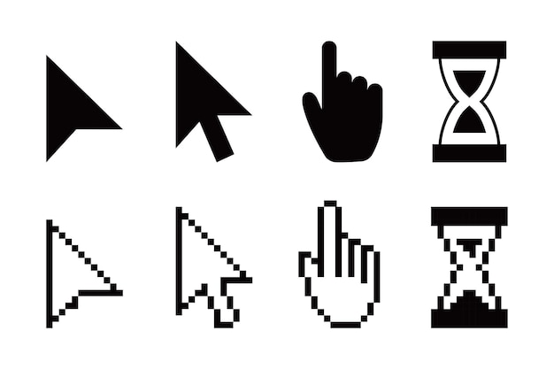 Cursor-Sammlungsvektordesign mit verschiedenen Typen
