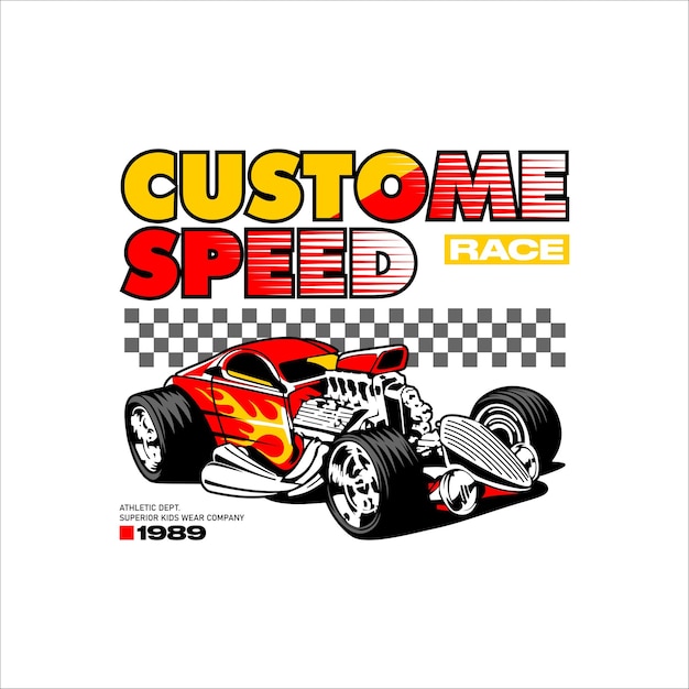 Vektor custome speed car illustrationsvektor
