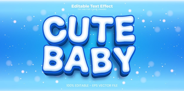 Cute baby bearbeitbarer texteffekt im modernen trendstil