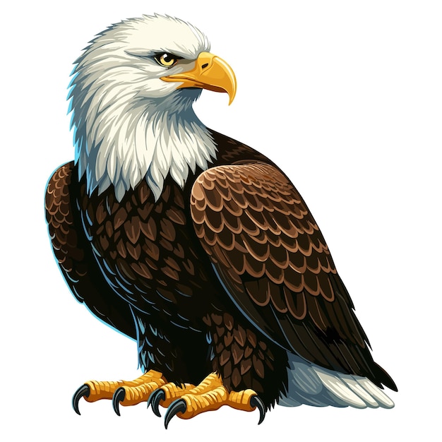 Cute bald eagle vector zeichentrickfilm-illustration