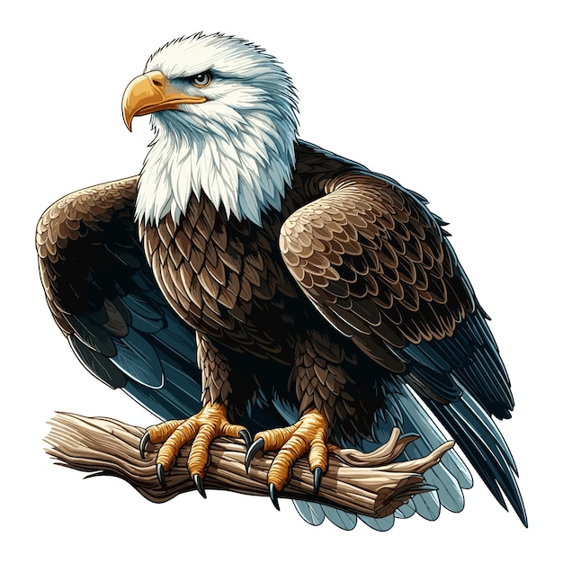 Vektor cute bald eagle vector zeichentrickfilm-illustration