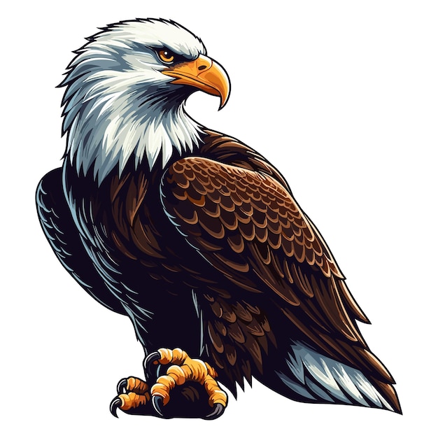 Vektor cute bald eagle vector zeichentrickfilm-illustration