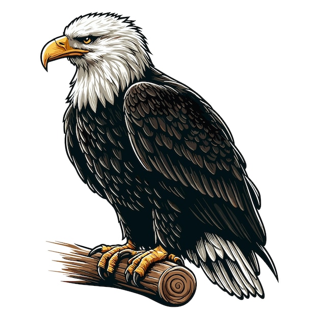 Cute bald eagle vector zeichentrickfilm-illustration