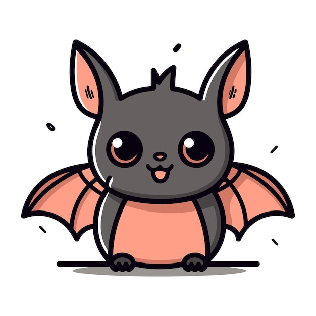 Cute bat cartoon character vektor-illustration cute bat character