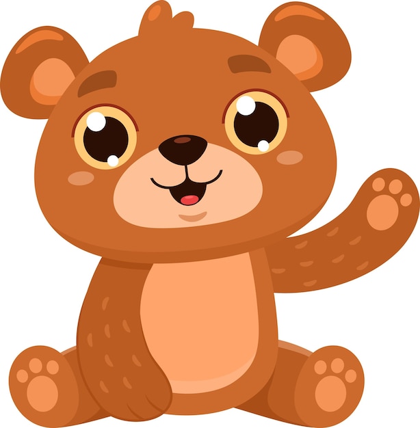 Cute Bear Animal Cartoon Character Vektor-Illustration Flach-Design