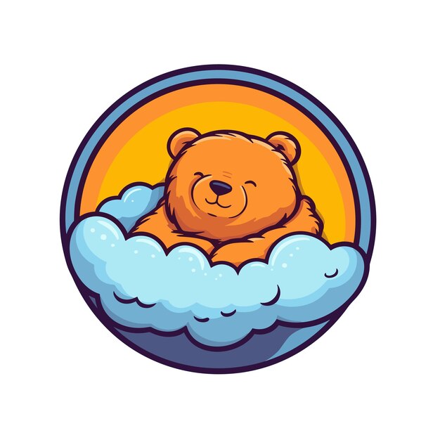 Cute bear sleeping on cloud zeichentrickfilme zeichentrickfilme